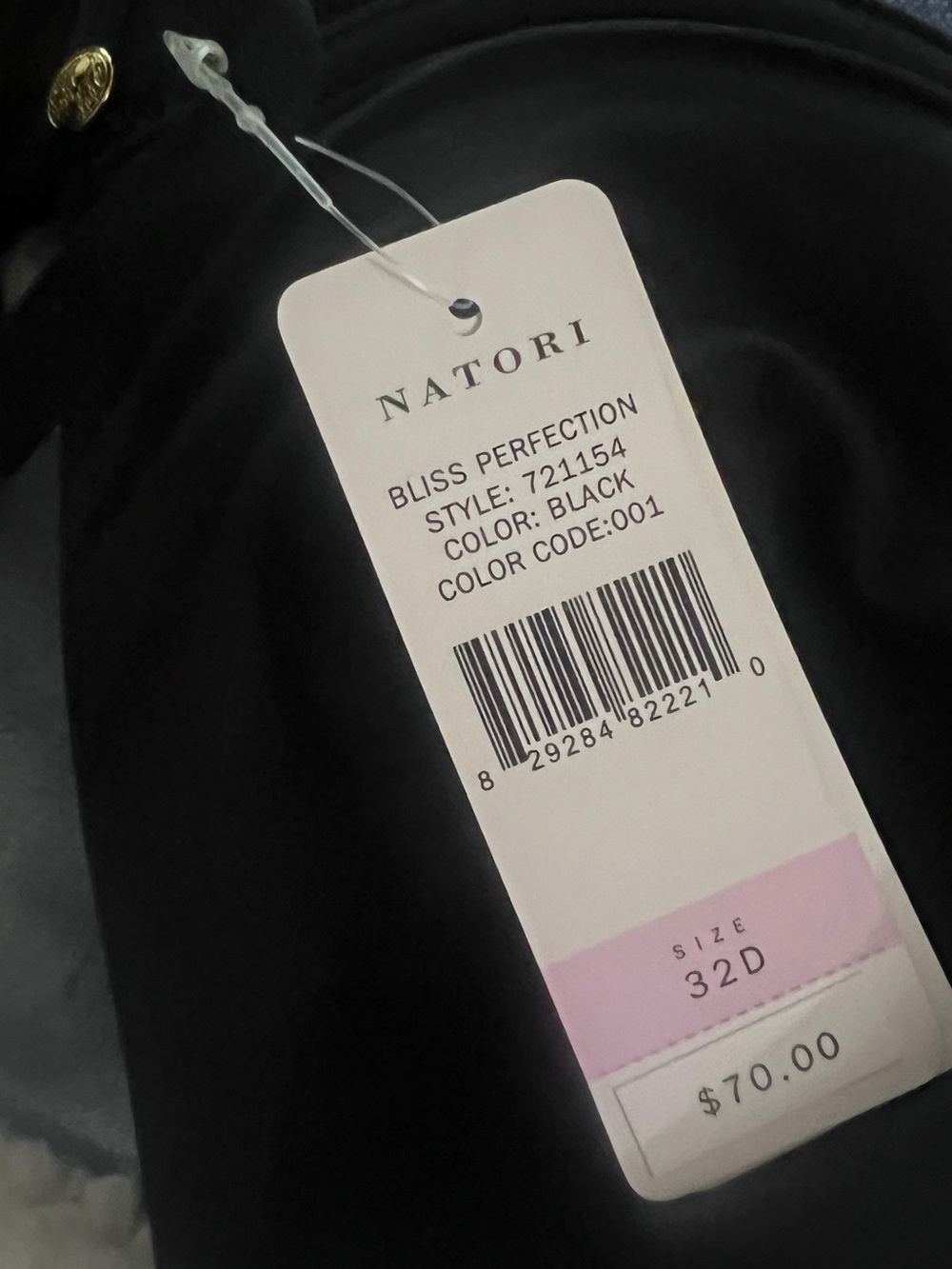 NWT Natori Bliss Perfection Comfort T-Shirt Bra Black 32D - Picture 4 of 4